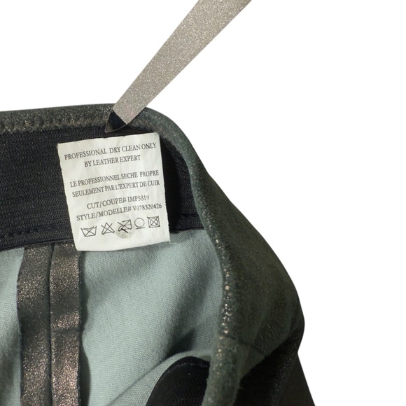 Vince Women’s Elastic Waistband Metallic Suede Ankle Leggings Green Size Small - Picture 7 of 14